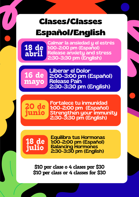 Pink Blue and Green Colourful Modern Playful Retro Shape Event Schedule Flyer